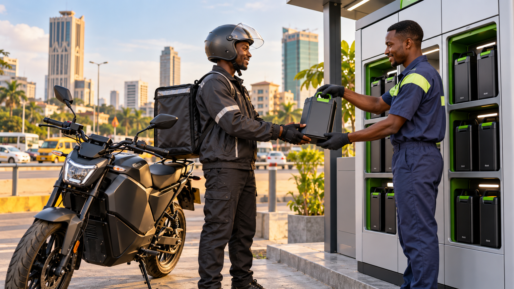 Échange de batterie pour une moto électrique